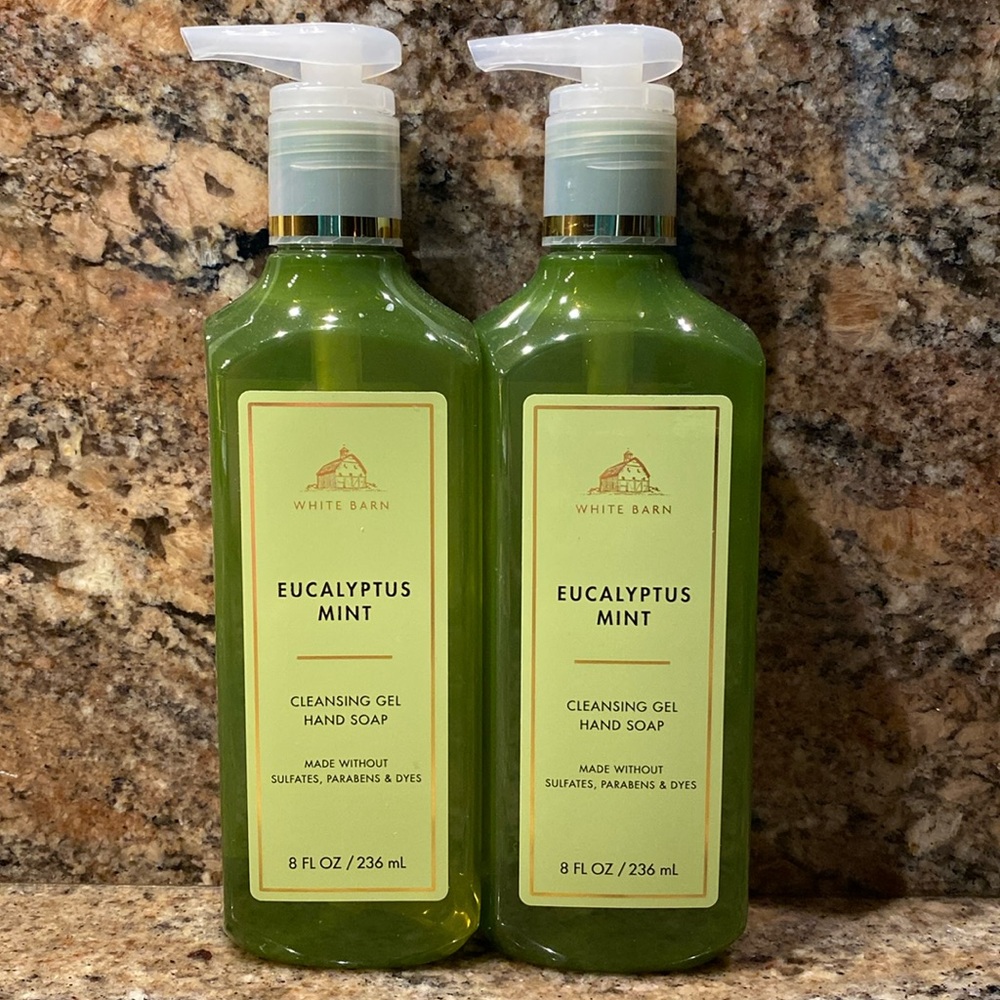 Two (2)🌱”EUCALYPTUS MINT”🌱BBW, 8.0 fl oz / 236 mL, Cleansing GEL Hand Soap, NWT